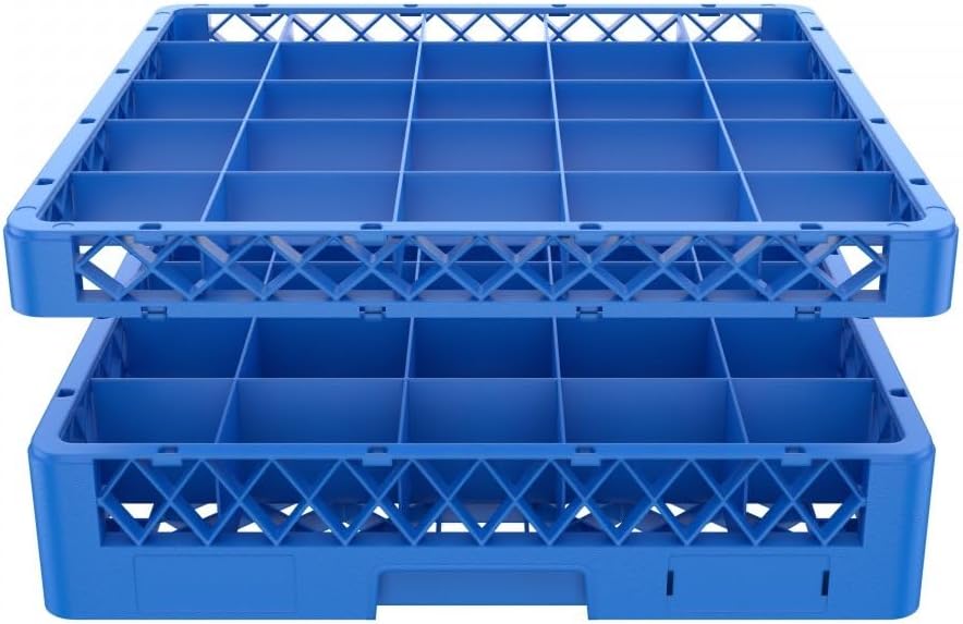 25-Compartment Glass Rack Base and Extender, Blue