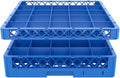 25-Compartment Glass Rack Base and Extender, Blue