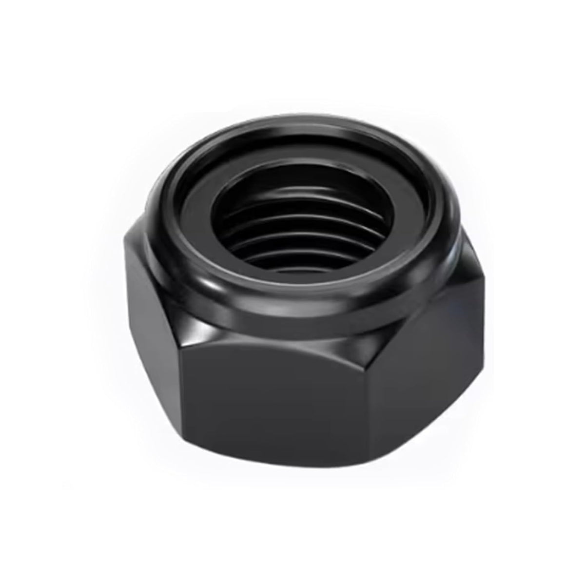 10-32 Black Nylon Insert Lock Nuts, Stainless Steel 304 (18-8) Black Coating Lock Nuts with Nylon Insert, 100pcs