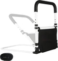 Bed Rail for Elderly Adults Safety, 90° Foldable Bed Assist Bar with Adjustable Height, Flat Base Fits Under