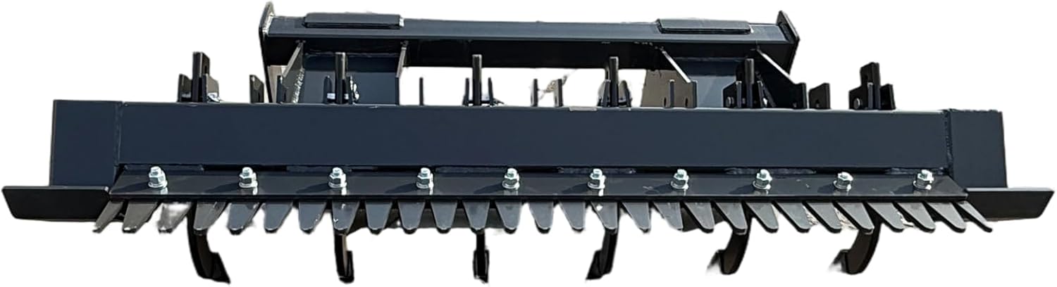 60" Land Leveler Skid Steer Ripper Attachment with 6 Shanks Scarifier Ripping 6.2" Depth for for Skid Steer Loaders