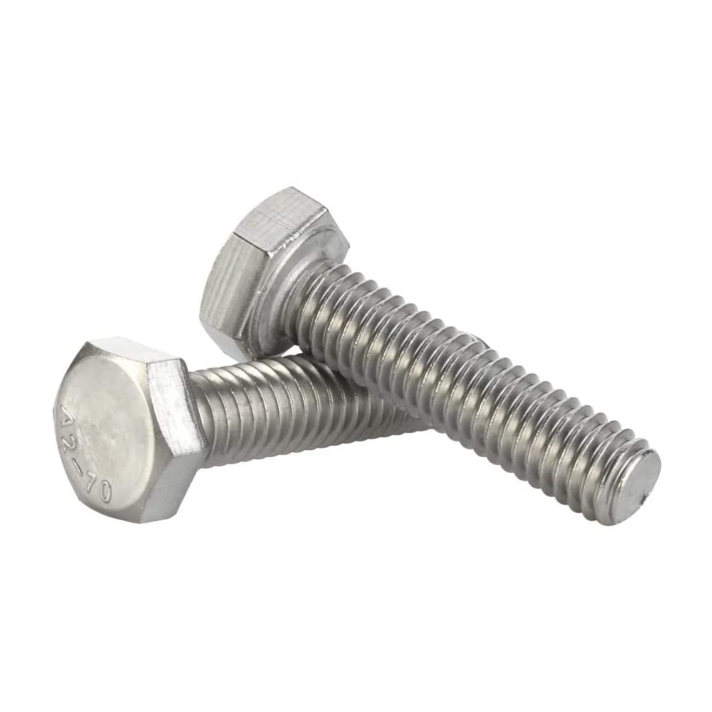 Mellewell M6 x 25mm Hex Head Screw Bolts, Fully Threaded, Stainless Steel 18-8, Plain Finish, Quantity 25