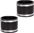 Fernco 1056-44 4-in. Flexible PVC Pipe Coupling for Cast Iron and Plastic Plumbing Connections, 2-Pack