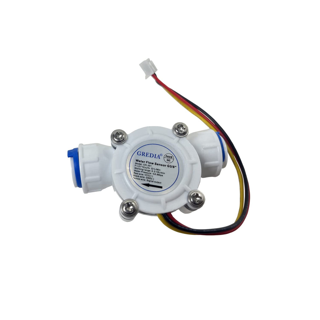 3/8" Quick Connect Water Flow Sensor Food-Grade Switch Hall Effect Flowmeter Fluid Meter Counter 0.3-10L/min