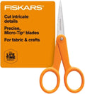 5" Orange-Handled Micro-Tip Fabric Scissors, No. 5 | For Tight & Intricate Detail Sewing & Craft Projects