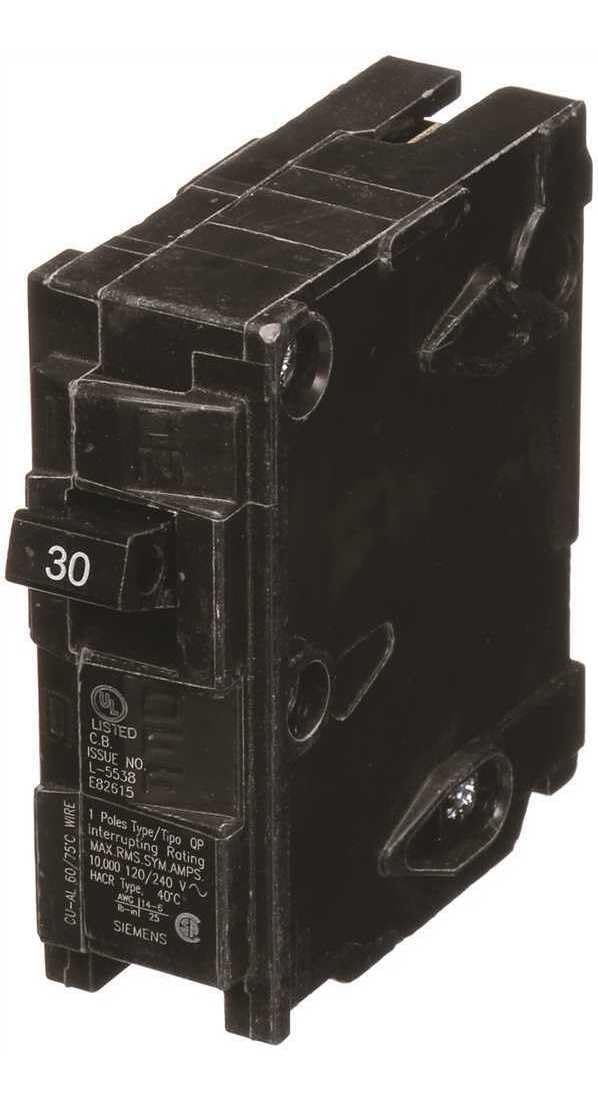 Siemens -HI Q130 30-Amp Single Pole Type QP Circuit Breaker, Black