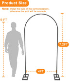 Arch Backdrop Stand 7.2FT, Wedding Arch Stand with Base,Balck