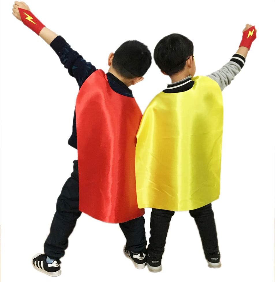 Kids Superhero Capes and Masks 12 Sets - Birthday Party Super Hero Capes for Children