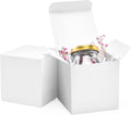 3x3x3 White Cube Gift Boxes - 50pcs Recycled Paper Boxes with Lids for Gifts, Crafting, Cupcake & Party Favors
