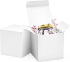 3x3x3 White Cube Gift Boxes - 50pcs Recycled Paper Boxes with Lids for Gifts, Crafting, Cupcake & Party Favors