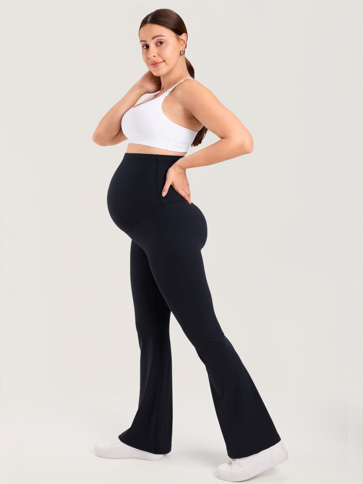 Flared Maternity Leggings Black Medium