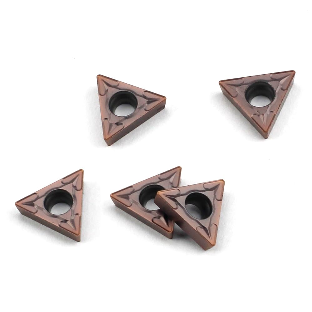 Carbide Turning Inserts TCMT110204 TCMT21.51 Carbide Inserts Tain Coated TCMT Insert for Lathe Turning Tool Holder Boring Bar, 5 Pieces