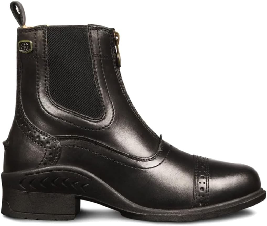 Women's Comfortable Durable Warm Water-Resistant Leather Equestrian Horse Riding Tuscany Zip Paddock Boot