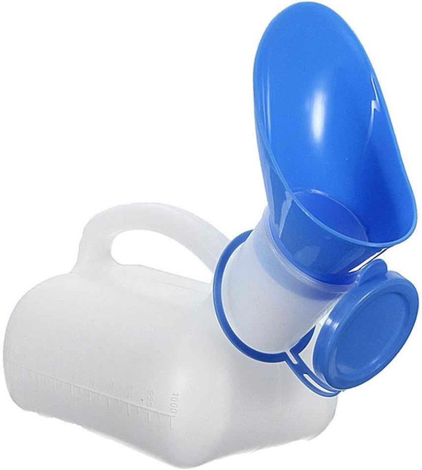 Unisex Potty Urinal for Car, Portable Urinal for Men and Women 33.8oz-White | Bedpans Pee Bottle, with a Lid and