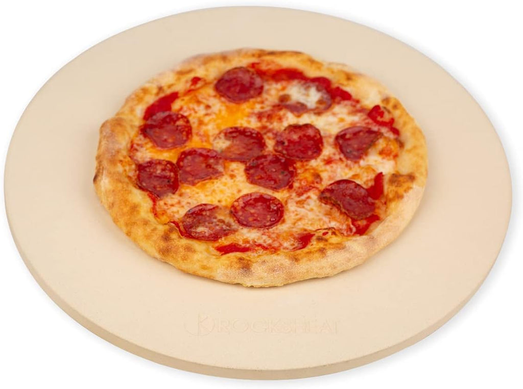 K ROCKSHEAT Pizza Stone Round 16 Inch for Grill and Oven, Large Cordierite Baking Stone for Bread, Safe Circular