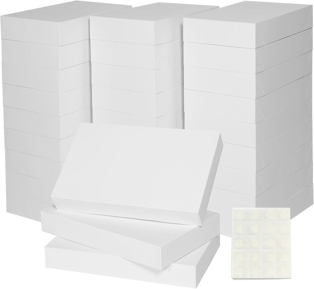 30 Pack Shirt Gift Boxes Large White Gift Boxes with Lids for Presents, Clothes, Sweater, Coat, A pparel, 17"X
