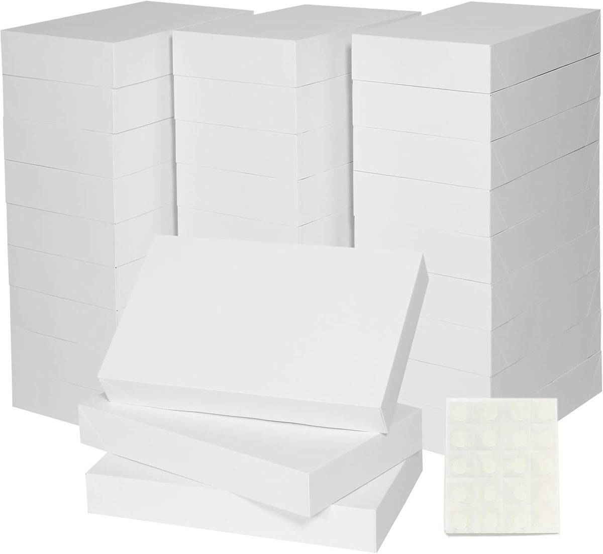 30 Pack Shirt Gift Boxes Large White Gift Boxes with Lids for Presents, Clothes, Sweater, Coat, A pparel, 17"X