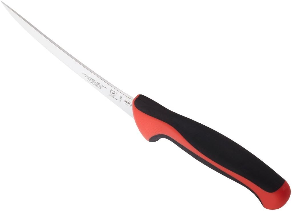 Millennia Color Handle Cutlery 6" Curved Boning Knife Red