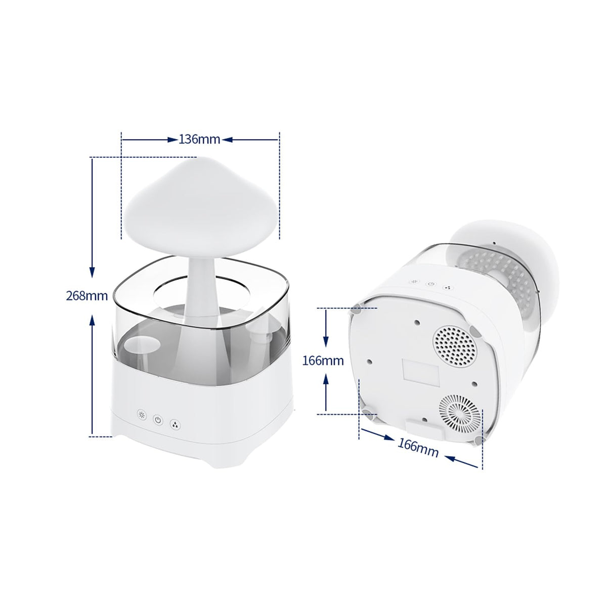 Rain Cloud Humidifier for Bedroom with Remote Control, Built-in Sound Speaker, Aromatherapy Water Drip Diffuser, LED