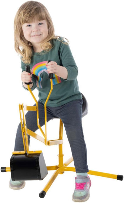 Ride on Excavator Toy for Sandbox or Beach - Heavy Duty Metal Sand Digger Excavator for Kids with 360 Degree Rotating