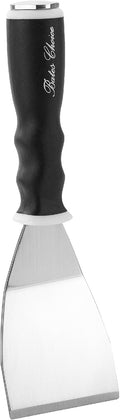 Bates- Bent Scraper, 3", Stainless Steel, Soft Grip & Heavy Duty, Hammer End, Drywall Spackle Knife, Metal Paint