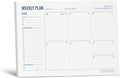 Weekly Planner Pad - Undated 6x9" Weekly To-Do List Notepad with Calendar and Task List, Perfect Desk Organizer for
