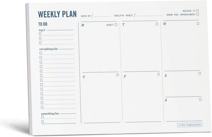 Weekly Planner Pad - Undated 6x9" Weekly To-Do List Notepad with Calendar and Task List, Perfect Desk Organizer for