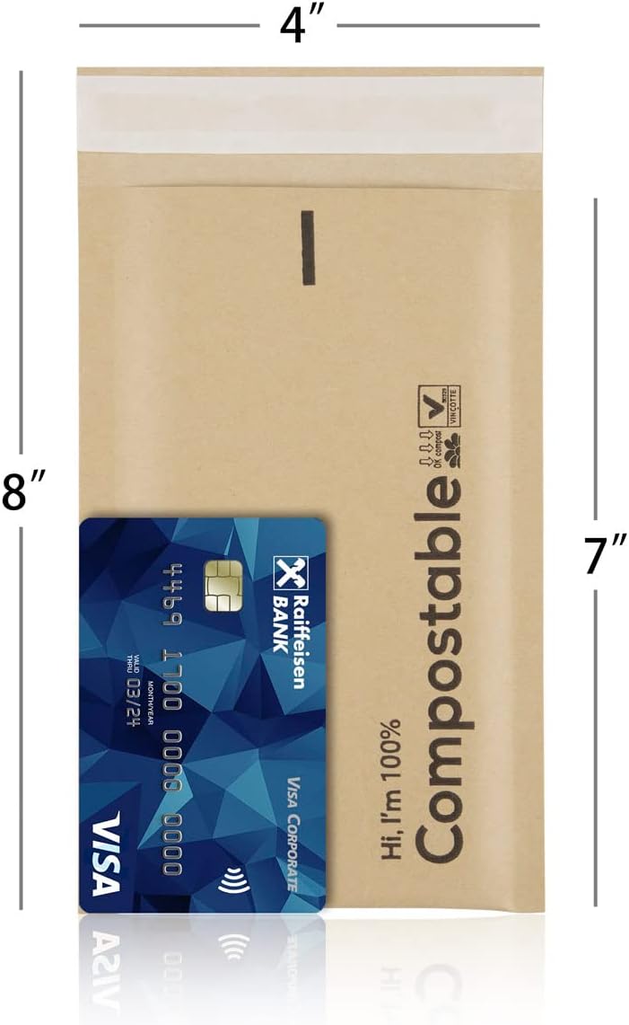 4x8 100% Biodegradable Bubble Mailers