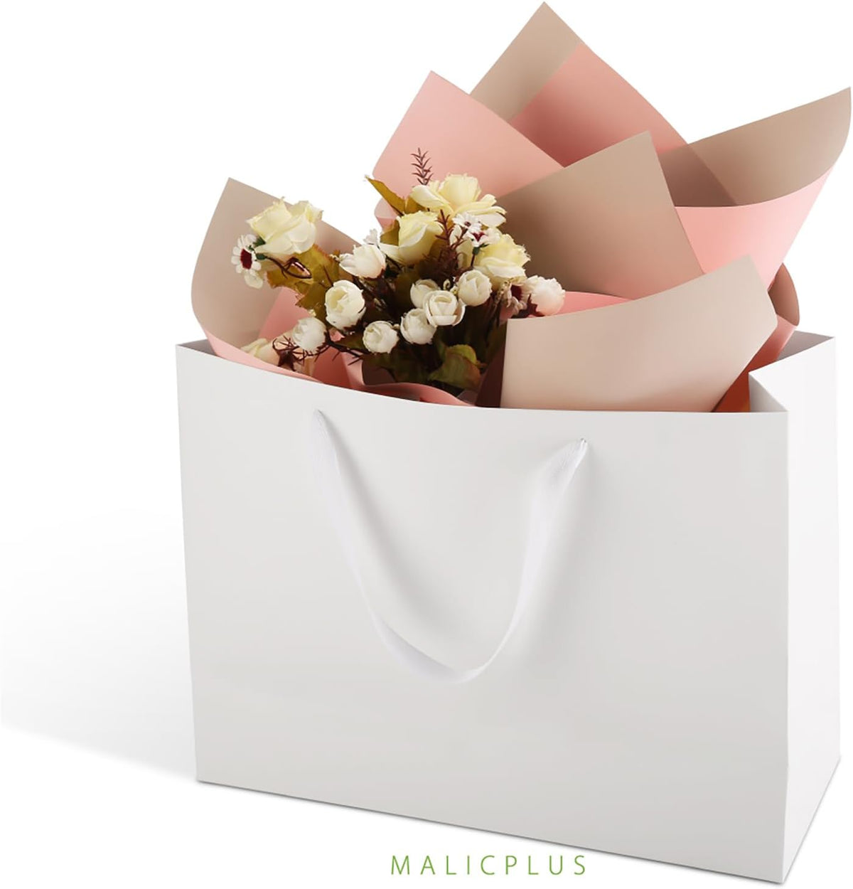 Extra Large White Gift Bags with Handles,16x6x12 Inch,12 Pack