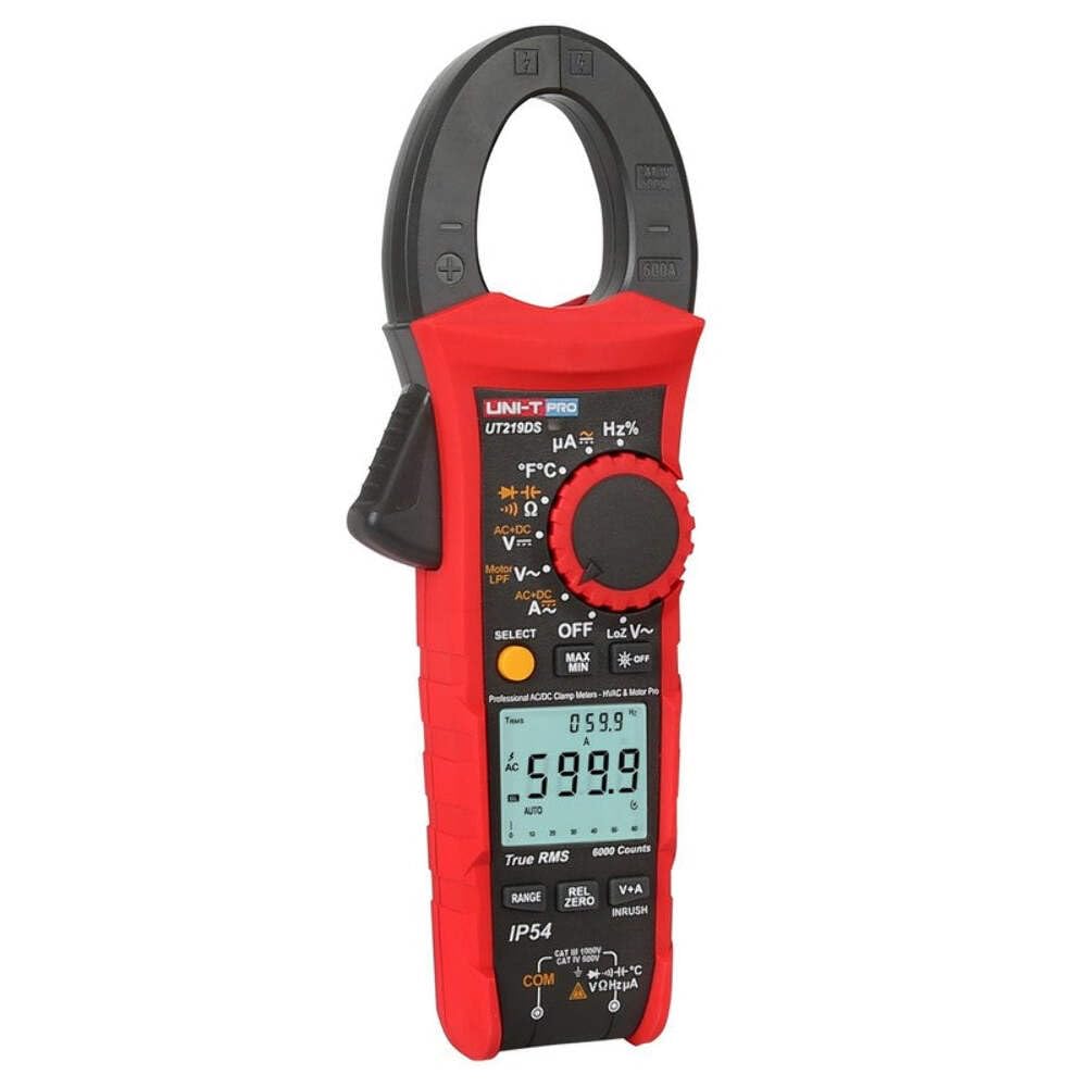 UNI-T UT219DS Professional Industrial Clamp Meter Dual-Display True RMS 1000A AC/DC IP54 6000 Counts AC/DC Voltage Measurement