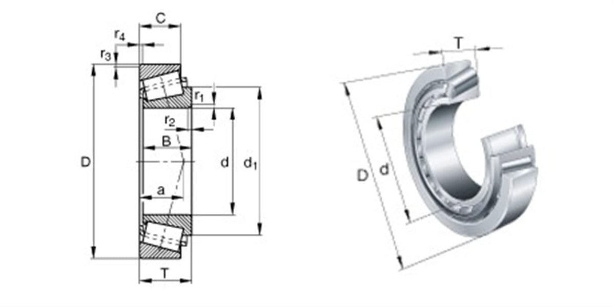 3PCS 32208 Tapered Roller Bearing