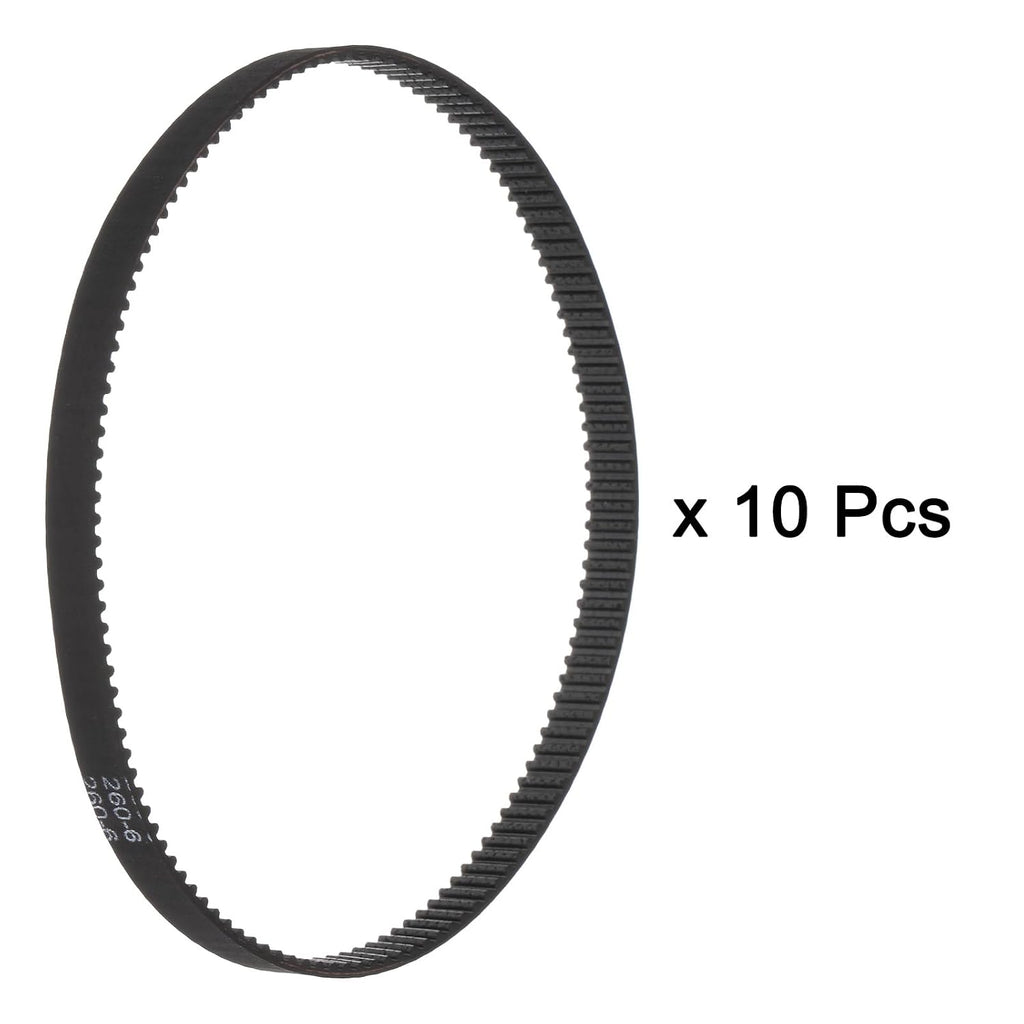 uxcell 10pcs 2GT Timing Belt Closed Loop Rubber Belts 260-2GT-6, 6mm Width x 260mm Length, 3D Printer Timing Belt