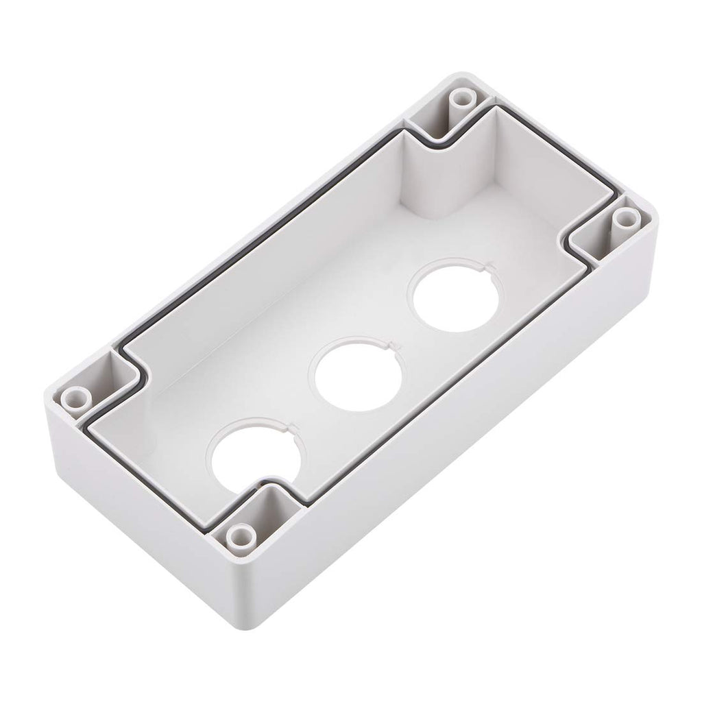 uxcell Push Button Switch Control Station Box 22mm 3 Holes Black and Light Gray
