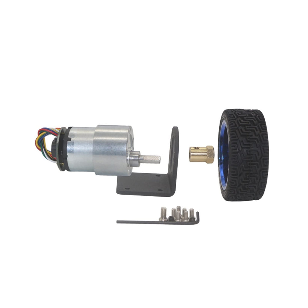 ISSUA JGB37-520- Encoder-kit 37mm Diameter Geared Motors 12V 24V DC Gear Motor with Encoder and Wheel Kit Fit for DIY Gearmotor Dc Motor Nicely (Size : 7rpm 6V)