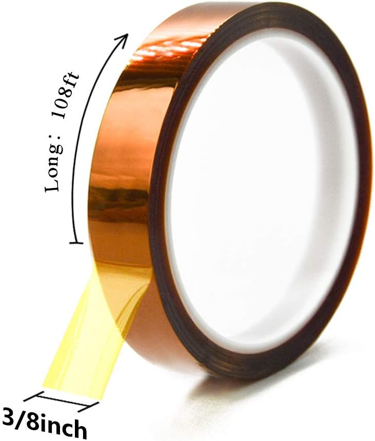 Kapton Tape 4 Rolls, 10mm x 33m Heat Transfer Tape for Sublimation
