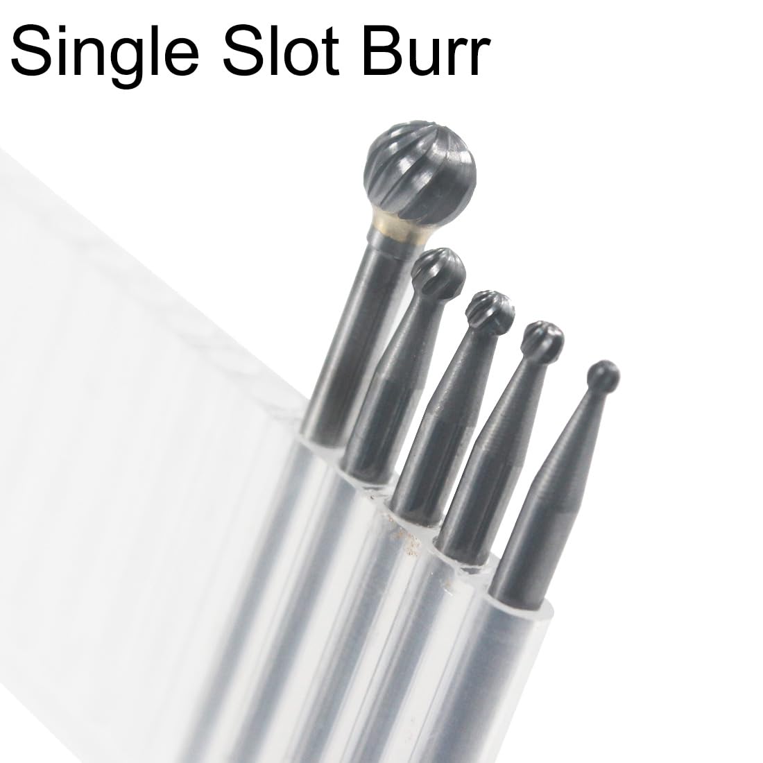 Luo ke 5 Pcs 1/8'' Shank Various Sizes Rotary Carbide Ball Burr (015-060)