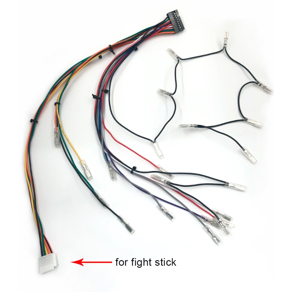 Universal Fighting Board Cables Quick Connect 20-Pin Joystick/Button Easy Plug Harness 4-Pin Touchpad Button Harness