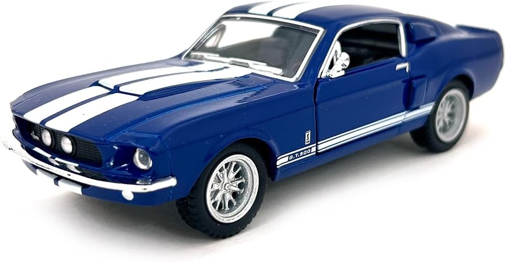 1967 Ford Shelby Mustang GT500 1:38 Scale 5" Die Cast Metal Model Toy Muscle Car (Blue)