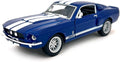 1967 Ford Shelby Mustang GT500 1:38 Scale 5" Die Cast Metal Model Toy Muscle Car (Blue)