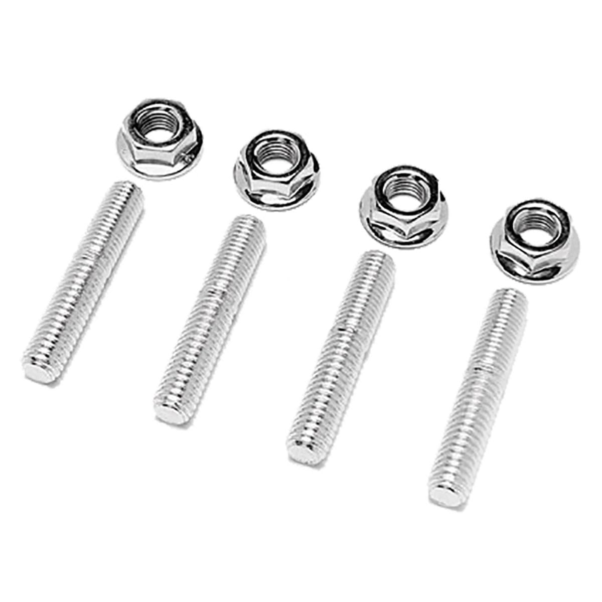 V-Twin Mfg Chrome Exhaust Port Stud Kit for Harley-Davidson Evolution Twin Cam Shovelhead