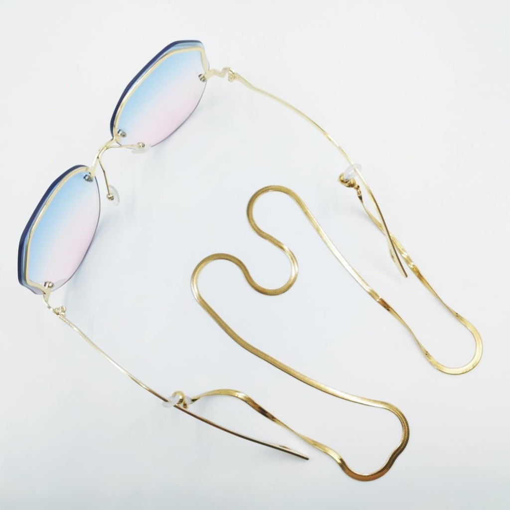 Luxury 18K Gold Eyeglass Chain – Stainless Steel Glasses Holder with Secure Anti-Slip Design, Lightweight &
