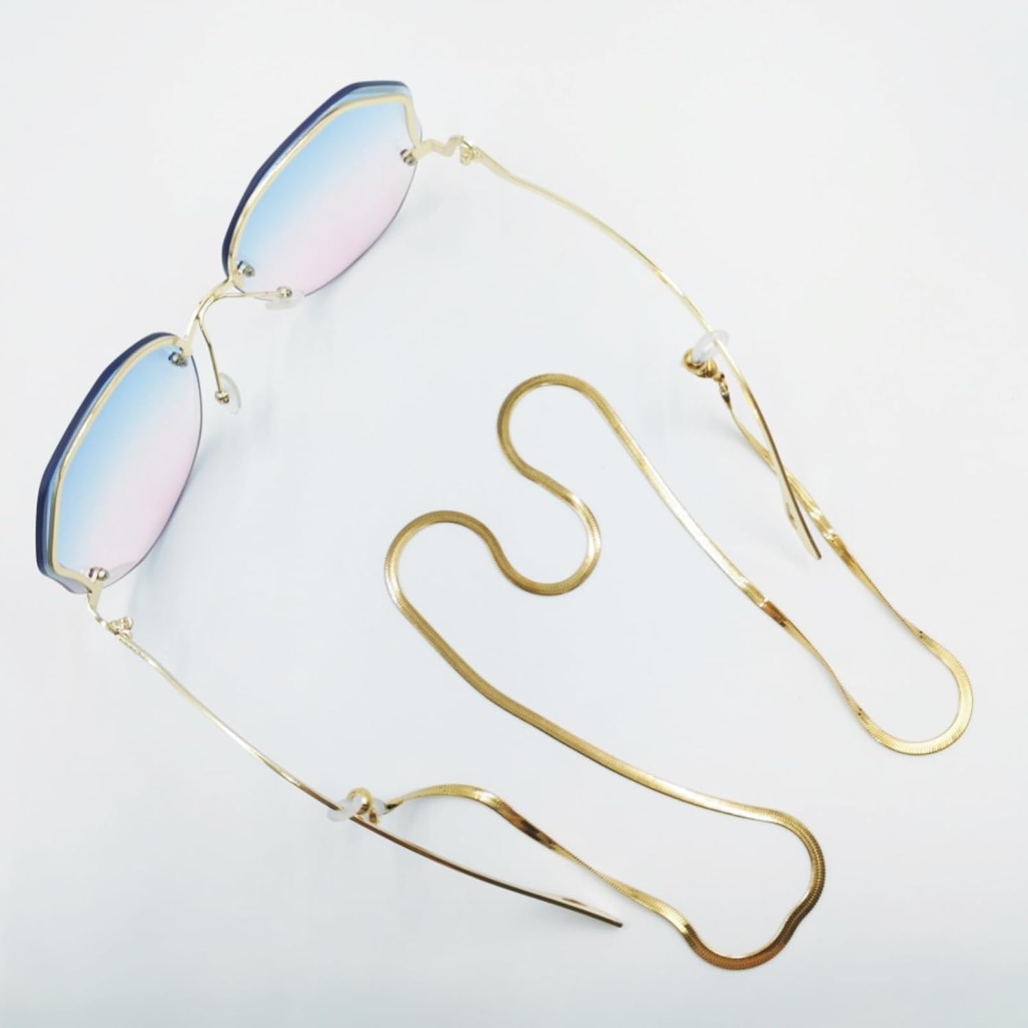 Luxury 18K Gold Eyeglass Chain – Stainless Steel Glasses Holder with Secure Anti-Slip Design, Lightweight &