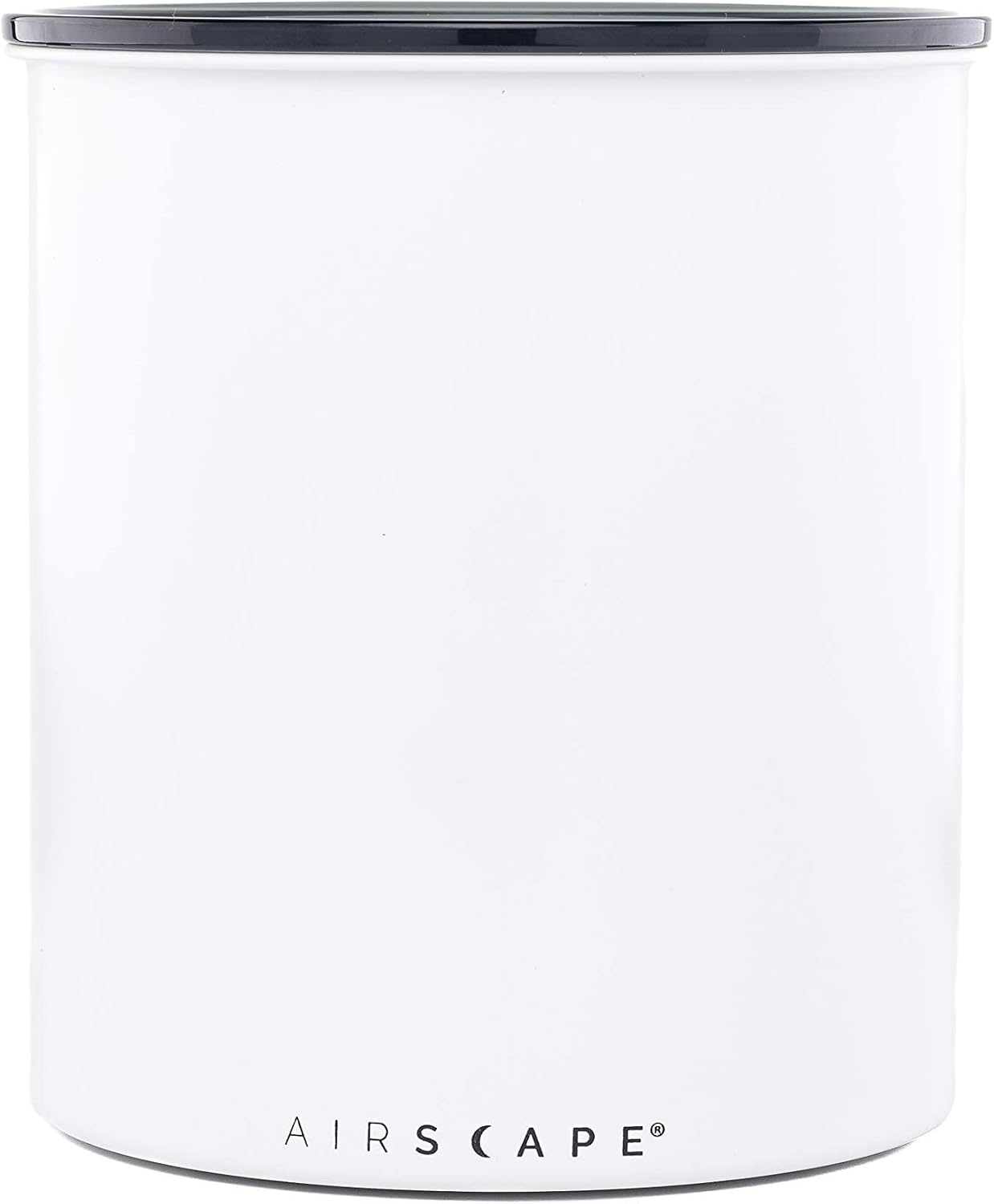 by Planetary Design | 2.2 lbs Coffee Storage | Matte White | Plunger Lid Removes Excess Oxygen - DON'T buy airtight