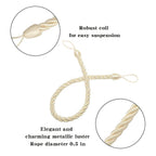Curtain Tiebacks Ropes Tie-Backs,Handmade Holdbacks(Beige,2P)