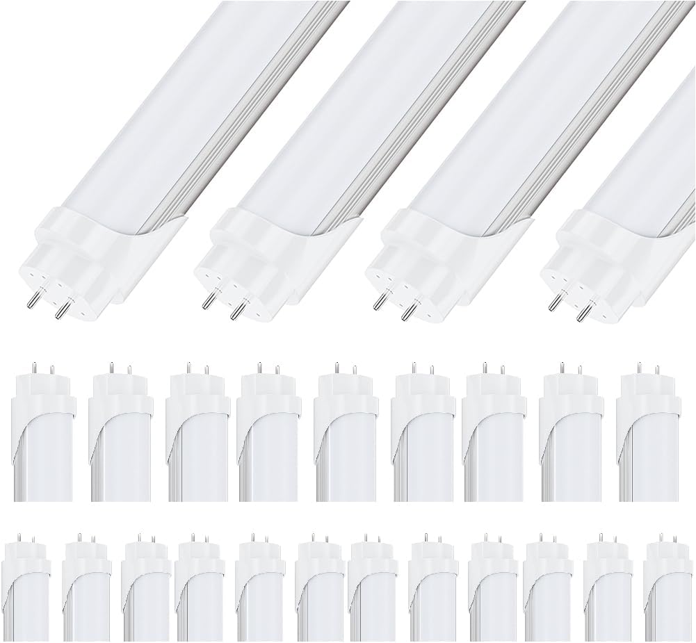 4FT T8 T12 LED Tubes 25-Pack, Type B Double-Ended Frosted 6000K