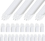4FT T8 T12 LED Tubes 25-Pack, Type B Double-Ended Frosted 6000K
