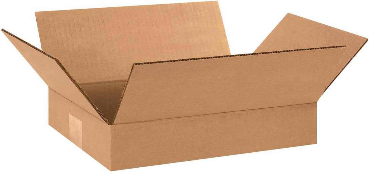 Shipping Boxes 12"L x 9"W x 2"H 25-Pack Flat Corrugated Cardboard Box for Packing, Moving and Storage