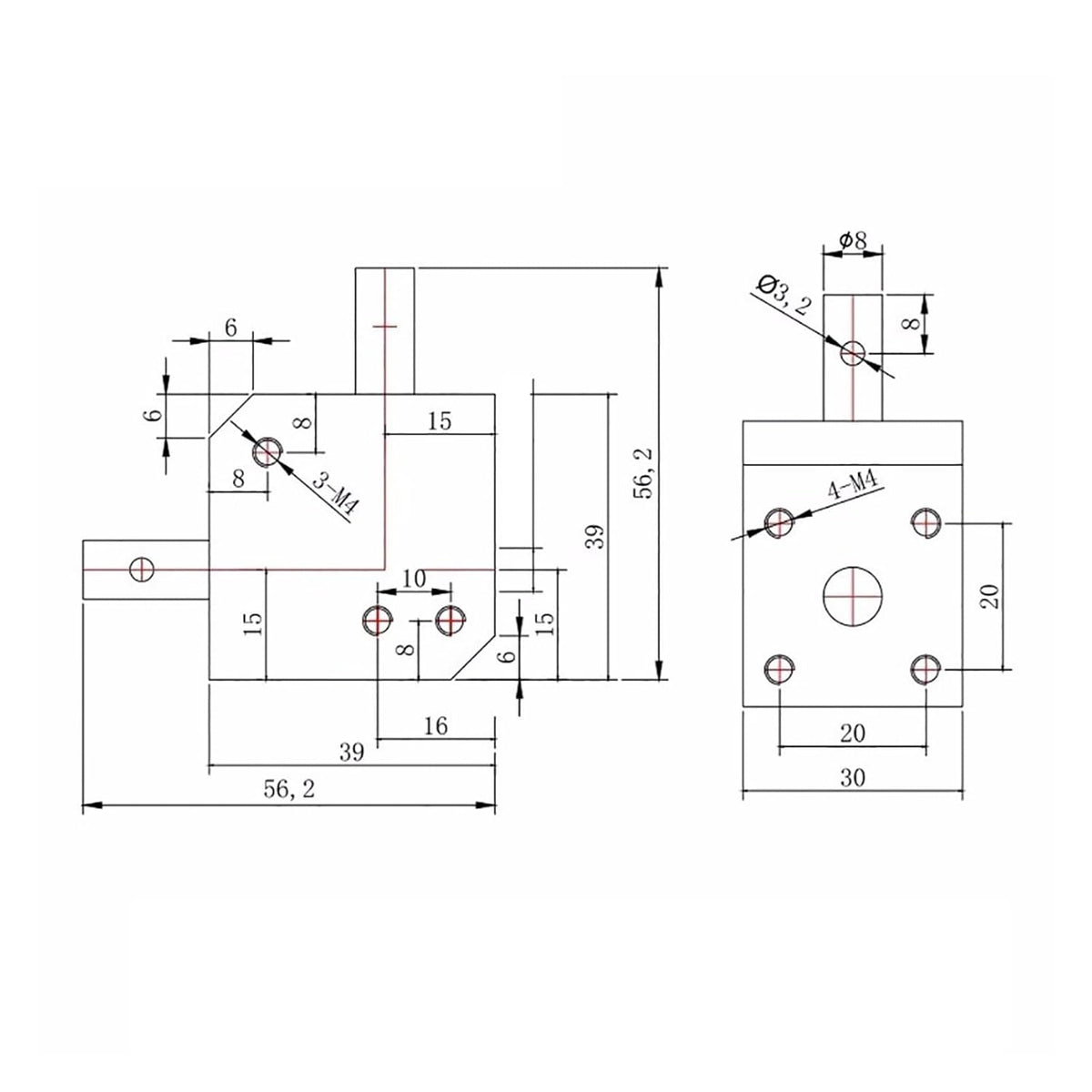 Right Angle Tapered Gearbox Double Shaft