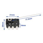 YINETTECH 6Pcs 125/250V AC 5A Micro Switch with 3Pin Switching Wire Micro Button Micro Switch Wire for Coin Acceptors Coin Tester Machines