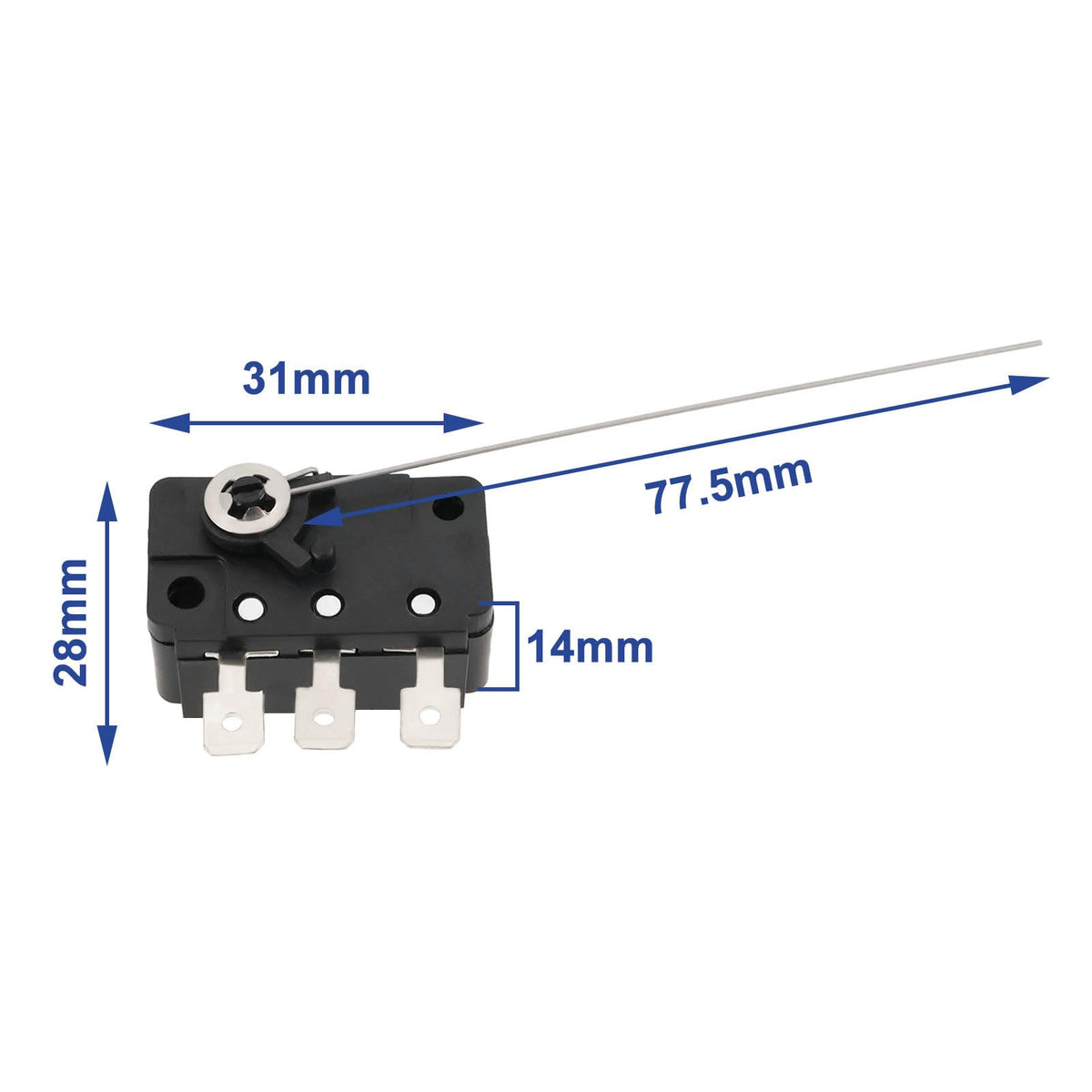 YINETTECH 6Pcs 125/250V AC 5A Micro Switch with 3Pin Switching Wire Micro Button Micro Switch Wire for Coin Acceptors Coin Tester Machines